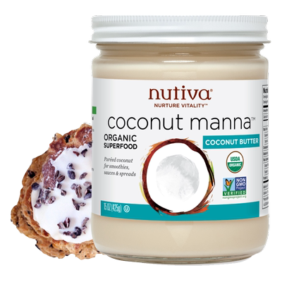 Nutiva有机椰子果酱椰浆冰激凌甘露425gCoconut manna调味料理