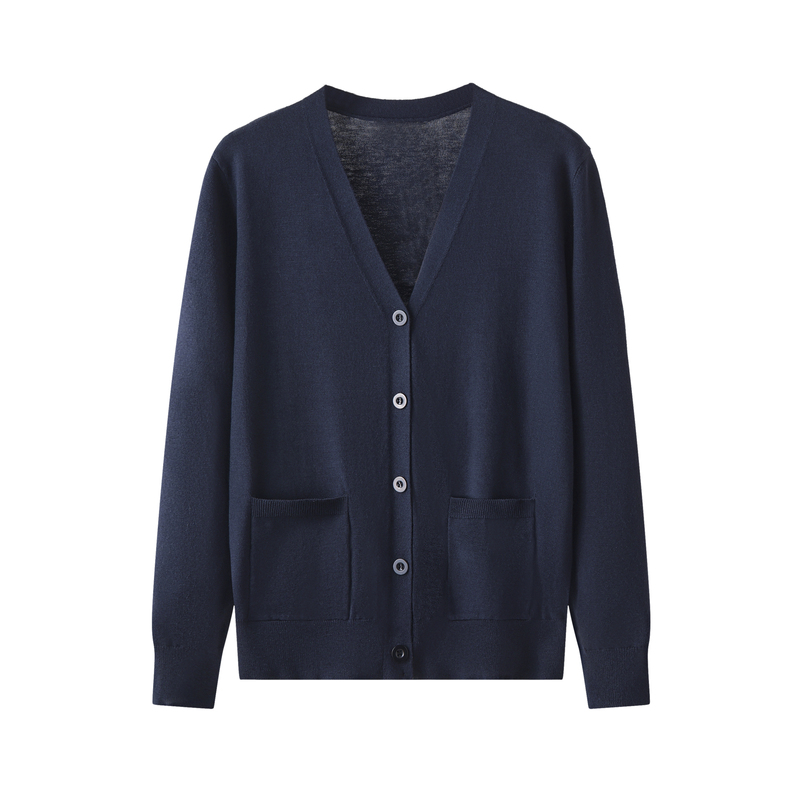 High-Quality Thin Sweater Workwear Jacket with V-Neck, Suitable for Medical Staff, Beauty Salons, and Shopping Malls, Loose-Fitting Knitted Cardigan Top