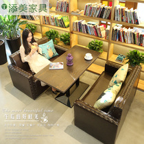 Western restaurant cafe sofa card table and chair sweet shop milk tea shop cold drink shop leisure bar table and chair combination
