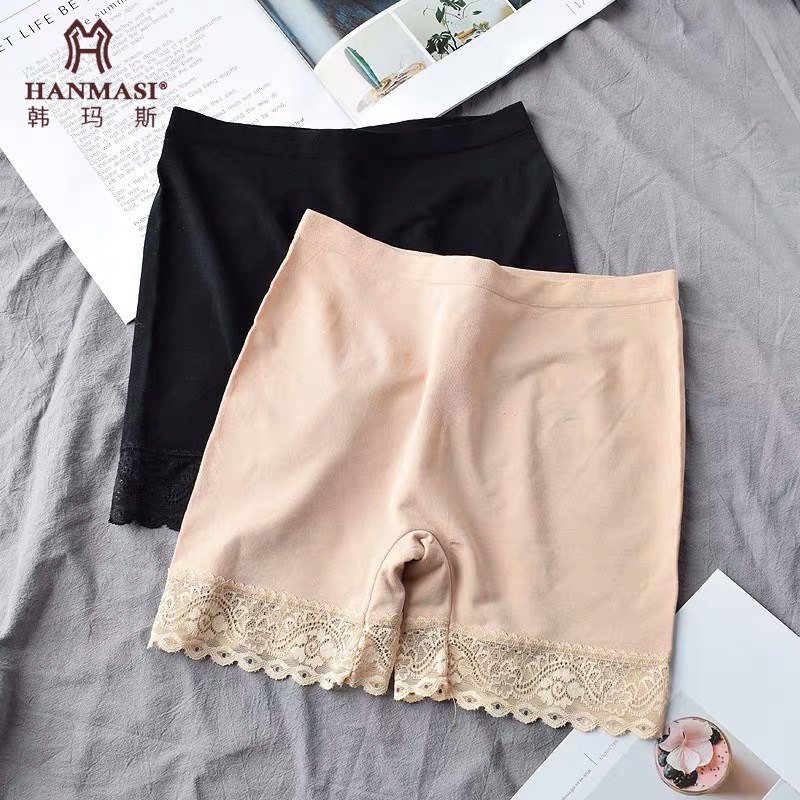 Hanmas underwear women's anti-lighting safety pants and underwear two-in-one modal lace thin section excellent screen good yarn