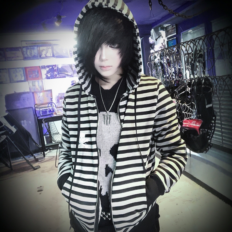 Don'T Be Naughty Bizzcut/Emoboy/Spring Subculture Top Jacket Y2K Black and Gray Striped Zipper Hoodie with Hood Don'T Be Naughty Bizzcut/Emoboy/Spring Subculture Top Jacket Y2K Black and Gray Striped Zipper Hoodie with Hood