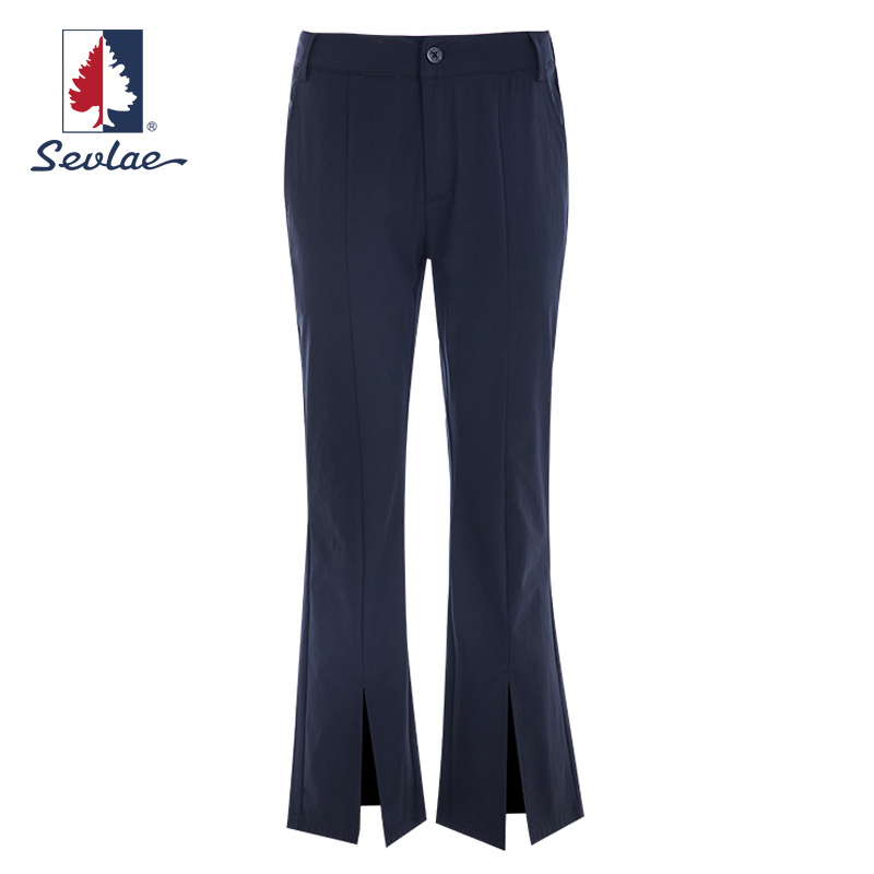 St. Flee waterproof speed dry wide leg casual sports pants female display slim height waist open fork microhorn pants F112883525 -Taobao