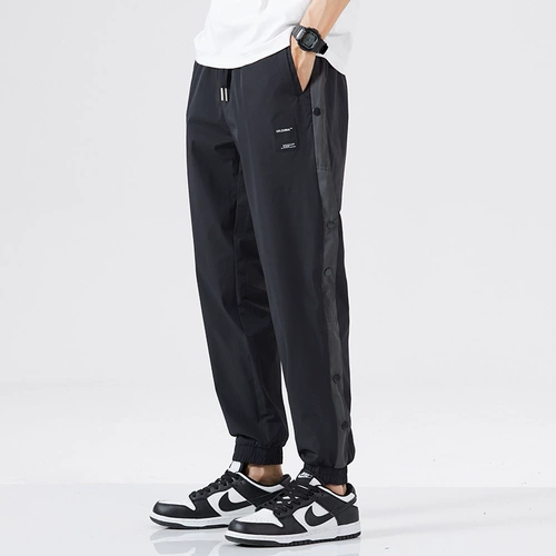 Быстросохнущие шелковые летние тонкие мужские штаны, оверсайз, большой размер