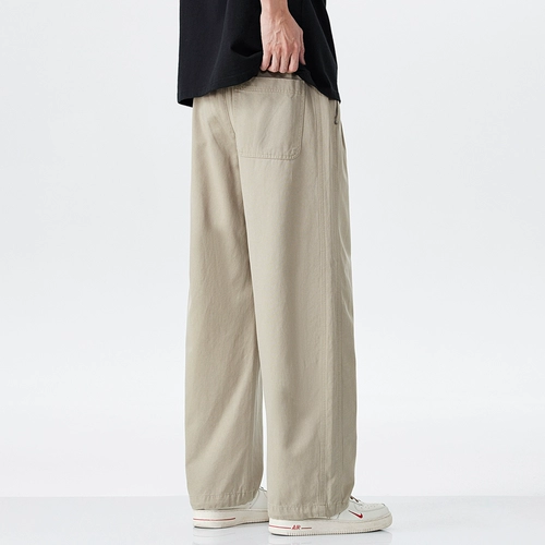 Hansca Cool Lyocell Tencel Брюки Мужские Лето 2025 Тонкие дышащие драпированные Свободные прямые повседневные брюки