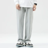 Демисезонные утепленные спортивные черные штаны, оверсайз, на шнурках, свободный прямой крой