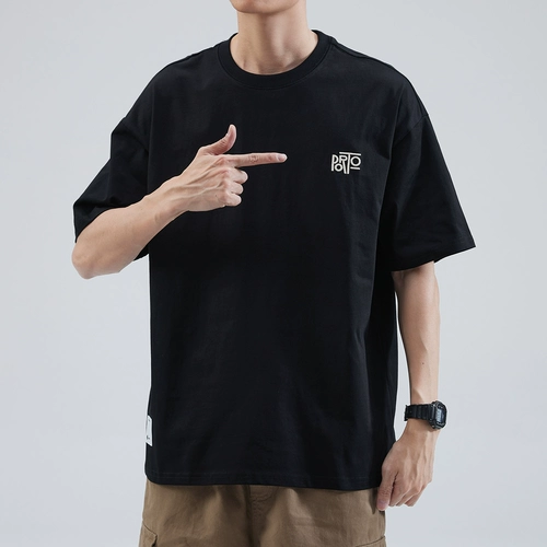 Спортивная летняя японская хлопковая футболка с коротким рукавом для отдыха, оверсайз