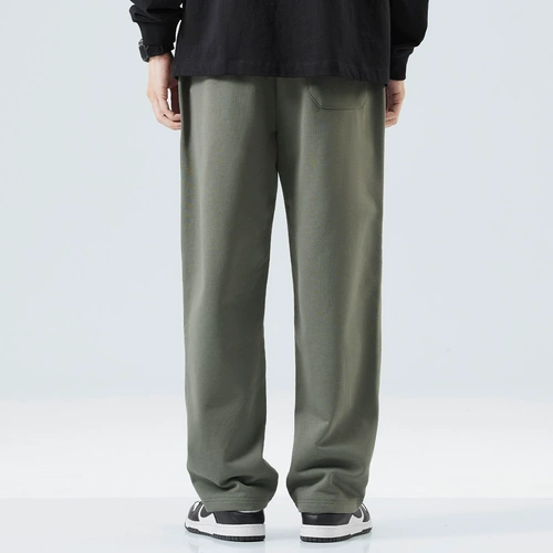 Черные весенние спортивные штаны для отдыха, тренд сезона, в американском стиле, свободный прямой крой, на шнурках