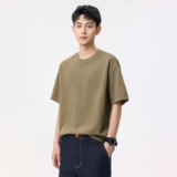 Летняя хлопковая однотонная быстросохнущая дышащая футболка с коротким рукавом для отдыха, 2025 года