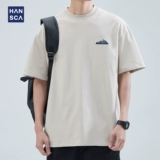 Цветная трендовая футболка с коротким рукавом для отдыха, круглый воротник, с вышивкой, простой крой, большой размер