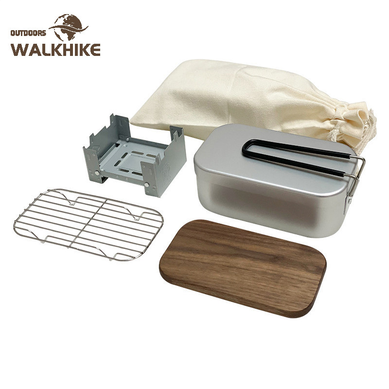 WalKHIKE OUTDOOR DAY STYLE CAMPING LUNCH BOX SUIT PORTABLE ALUMINUM LUNCHBOX ALUMINUM LUNCH BOX COOKING POT COOKING POT