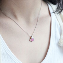Chinese designer Shanliu 丨 Original handmade custom 丨 925 sterling silver burnt enamel petals to peach blossom rhyme necklace