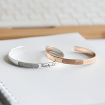 American Grace personalized custom anniversary fingerprint letter handwriting 925 sterling silver plated 18K gold couple bracelet
