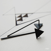 Paris France AgJc original handmade minimalist 925 sterling silver oxide earrings spot