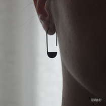 Paris France AgJc original handmade minimalist 925 sterling silver oxide earrings spot