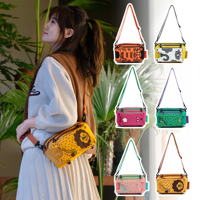 Ruoyu Workshop Ruoyustudio Original Design Cute Animal Cloth Bag Casual Multi-Layer Crossbody Small Bag Ruoyu Workshop Ruoyustudio Original Design Cute Animal Cloth Bag Casual Multi-Layer Crossbody Small Bag