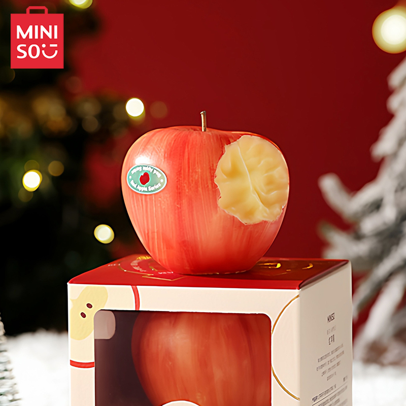 Miniso Red Apple Scented Candle for Women, Long-Lasting Indoor Fragrance, Ambiance-Enhancing Aromatherapy, Creative Gift