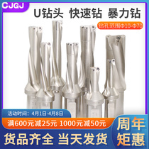 U drill knife lever lathe with water jet violence fast drill WC deep hole numerical control violent drill SP flat bottom u drill blade