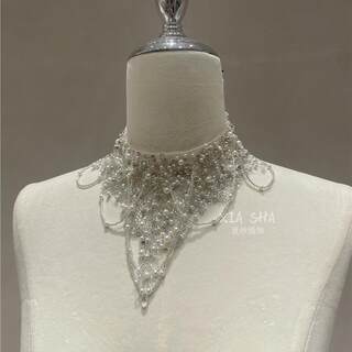 Bridal wedding necklace hand-sewn