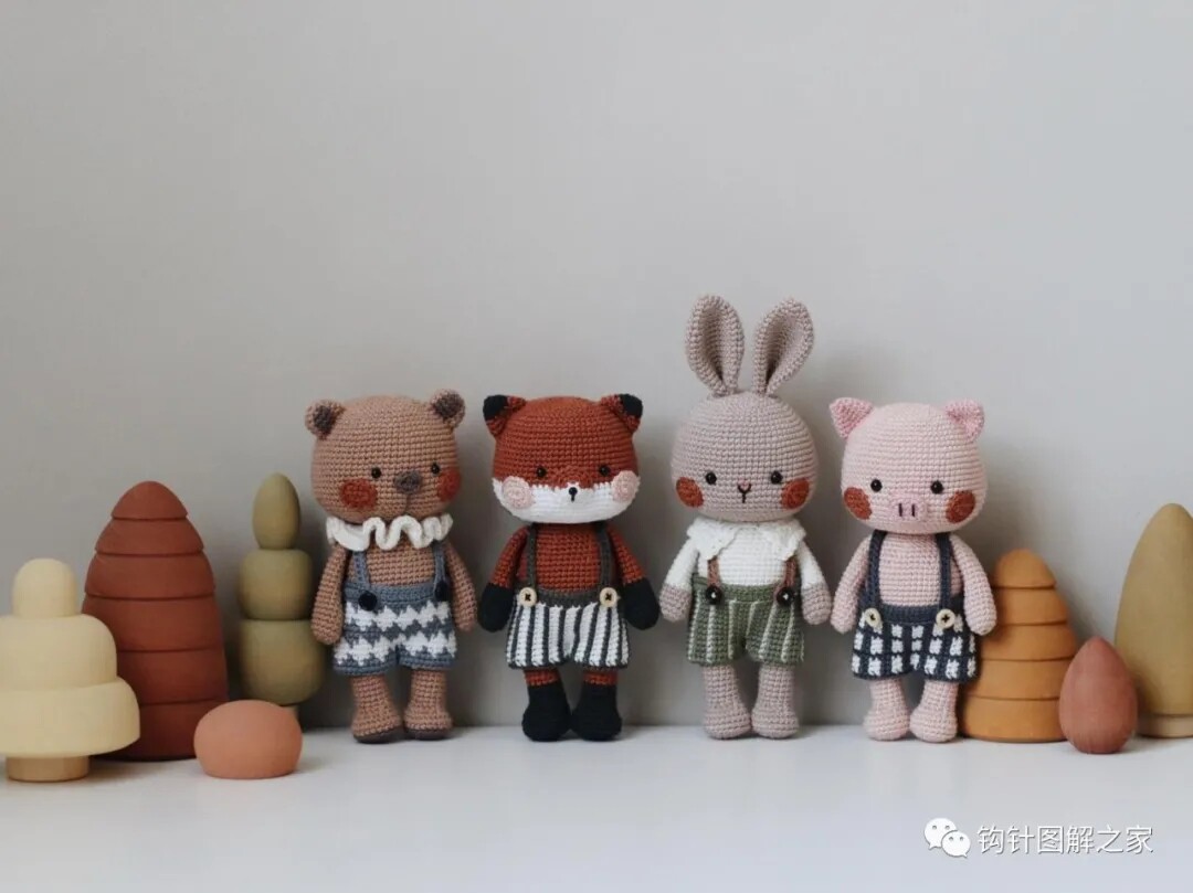 Small Thoughts Shop Doll Figure Decontrol Hook Needle DIY Handmade Animal Gift Birthday Tutorial Pig Rabbit Bear Fox (middle) -Taobao