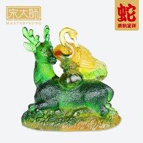 Song Shaoguang master 2020 Zodiac mascot belongs to snake deer Crane Chengxiang ornaments business craft gifts