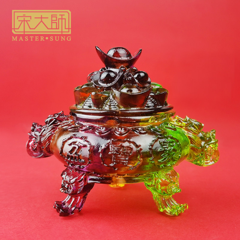 Set up Yaxuan Song Shaoguang perennial auspicious gift Poly Basin Deposit pot Deposit Money Pot Crafts Gifts Swing Accessories for Glazed Pendulum
