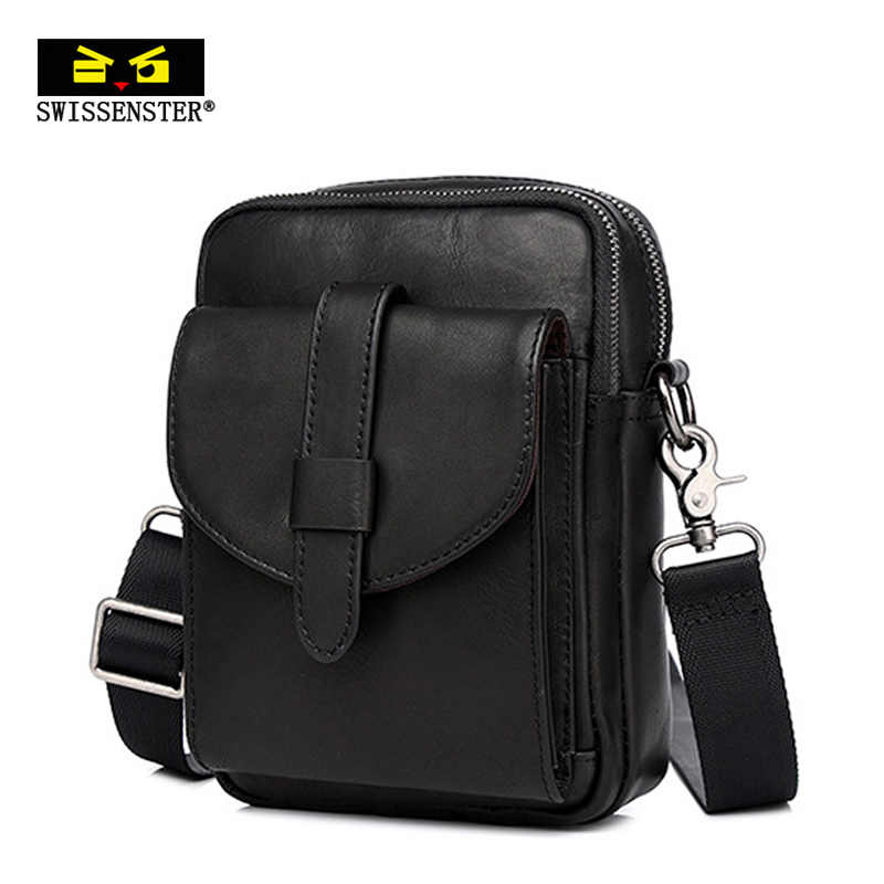 Swanson Star Men's Bag Leather Shoulder Bag Men's Vertical Crossbody Bag First Layer Leather Casual Crossbody Small Backpack