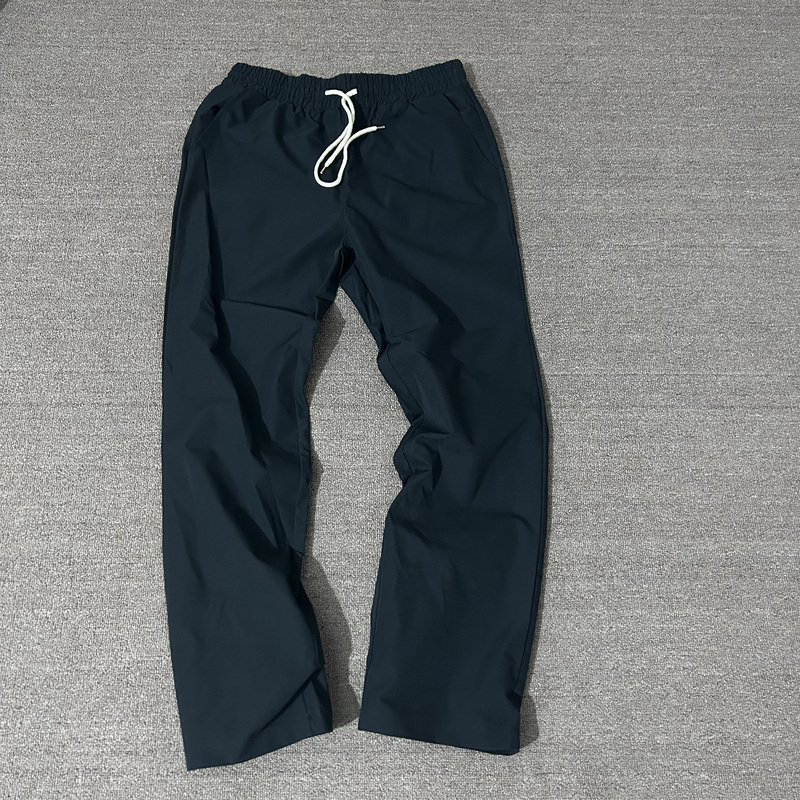 Outdoor Moisture-Absorbing, Quick-Drying, Tear-Resistant Checkered Fabric Loose Straight-Leg Elastic Waist Casual Pants