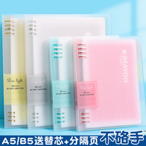 Creative pp soft pale colour B5 office transparent notebook subA5 removable horizontal notepad wholesale