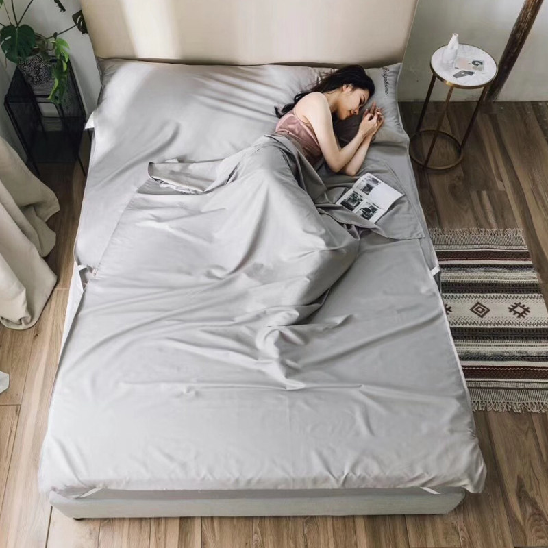 High-end hotel travel dirty sleeping bag portable 60 cotton satin long velvet cotton sleeping bag four seasons cotton