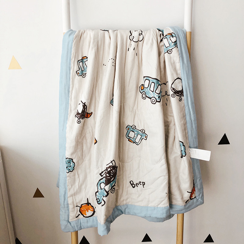 Soft and soft glutinous baby grade organic cotton double layer gauze cotton summer quilt autumn and winter super soft skin-friendly warm