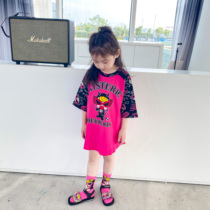 Girls summer loose cotton short sleeve foreign style 2021 pacifier doll Japanese fashionable girl BIGT shirt skirt tide