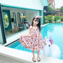 2021 summer new pacifier doll Japanese girl dress girl child sleeveless cartoon sling skirt