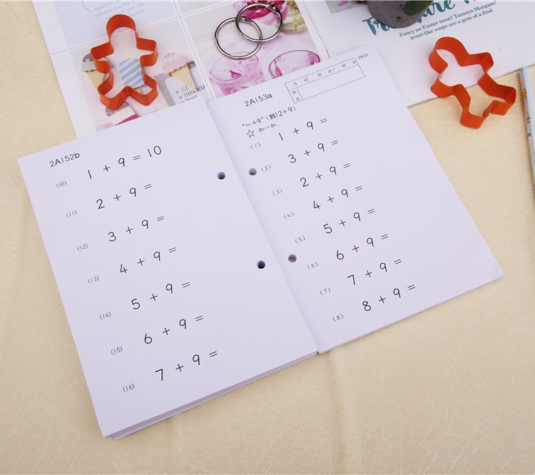 Math Practice Book for Kindergarten and Elementary School Students, Including Addition, Subtraction, Multiplication, and Division Operations, with a Metal Ring Included Math Practice Book for Kindergarten and Elementary School Students, Including Addition, Subtraction, Multiplication, and Division Operations, with a Metal Ring Included
