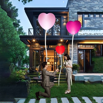 New Year Valentines Day decorated with heart-shaped balloon fixtures mall beauty window lawn network red scene layout