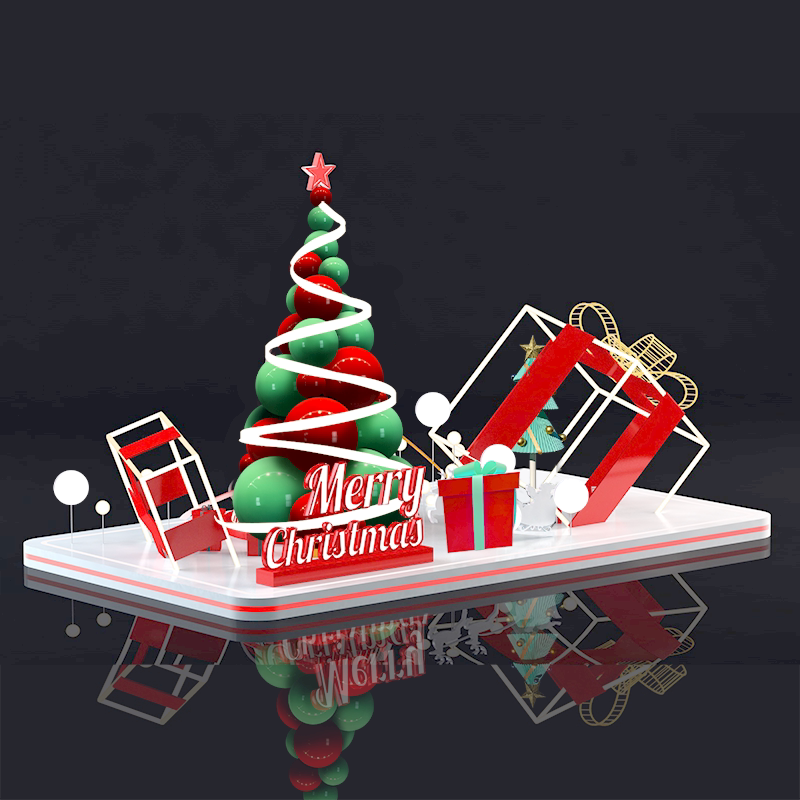 Outdoor Christmas decoration creative net red Christmas tree decoration shopping mall window hotel Meichen New Year scene layout