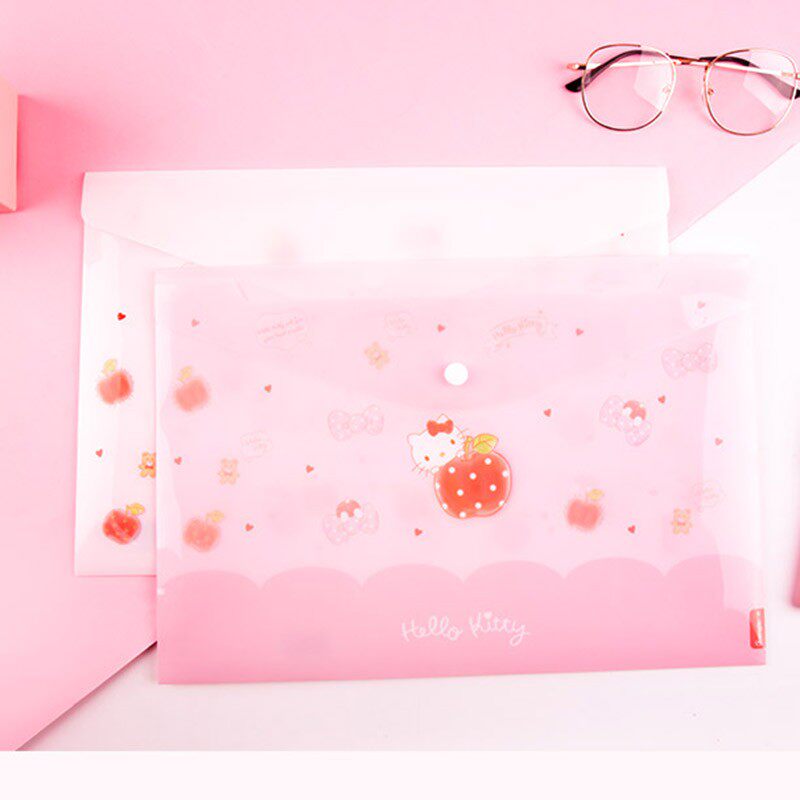 Genuine Hello Kitty snap file bag Hello student A4 cute cartoon file bag k