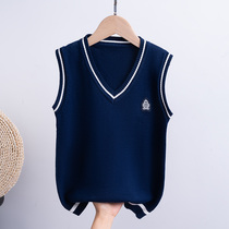 College Girls Sweater Vest Spring and Autumn Models Wool Vest Primary School Boys and Children Knitted Vest School Uniform Class Clothes