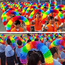 Réunion sportive scolaire entrée cérémonie douverture équipe carrée créative maternelle équipement dexercice matinal accessoires de danse guirlande de cercles durs à main