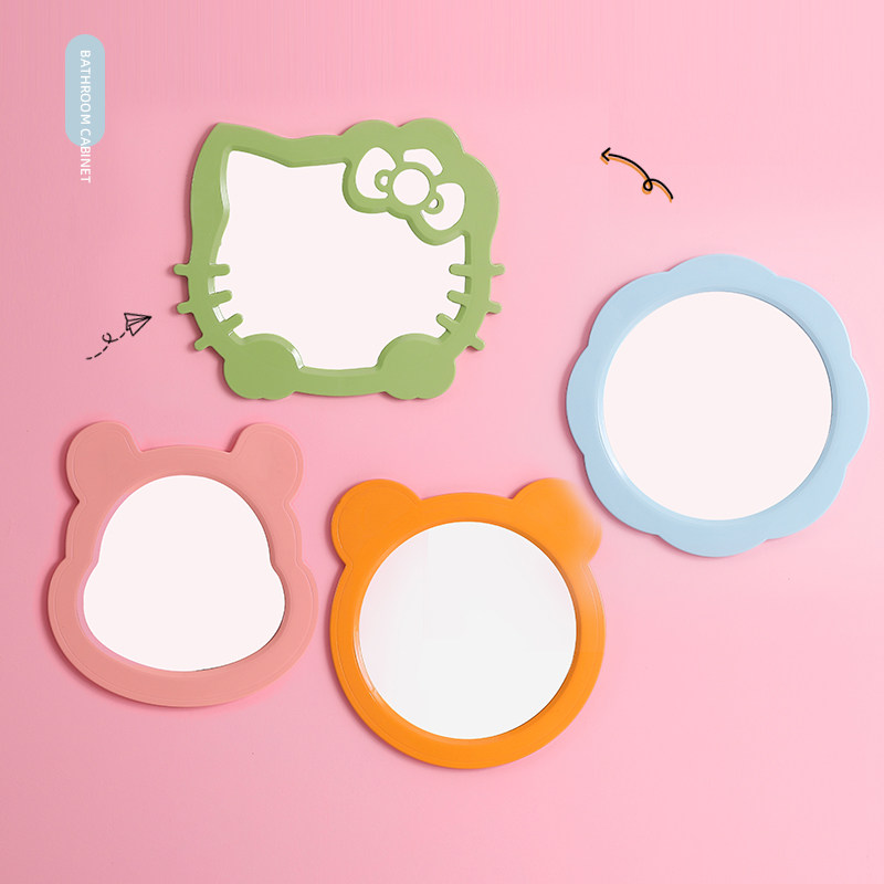 Kindergarten children's room mirror toilet toilet bathroom hanging wall mirror toilet creative decoration cute cartoon