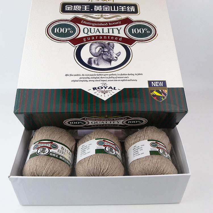 22 3 strands of cashmere hand-wrapped woven wool gold cashmere (6-2)