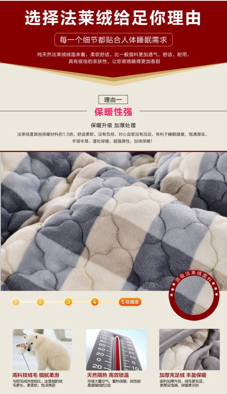 Mùa đông cộng với nhung một mảnh cashmere vải san hô tấm ngắn lông sang trọng chăn ấm nệm trượt Giảm giá - Khăn trải giường drap giường