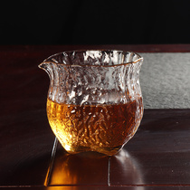 Anti-scalding single fair cup glass thickened Japanese style wood handle Hammer Wood Handle Heat-resistant Gongfu Tea tea set