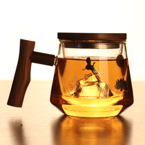 Japanese glass three-piece set of heat-resistant tea water separation Tea Cup home filter tea cup