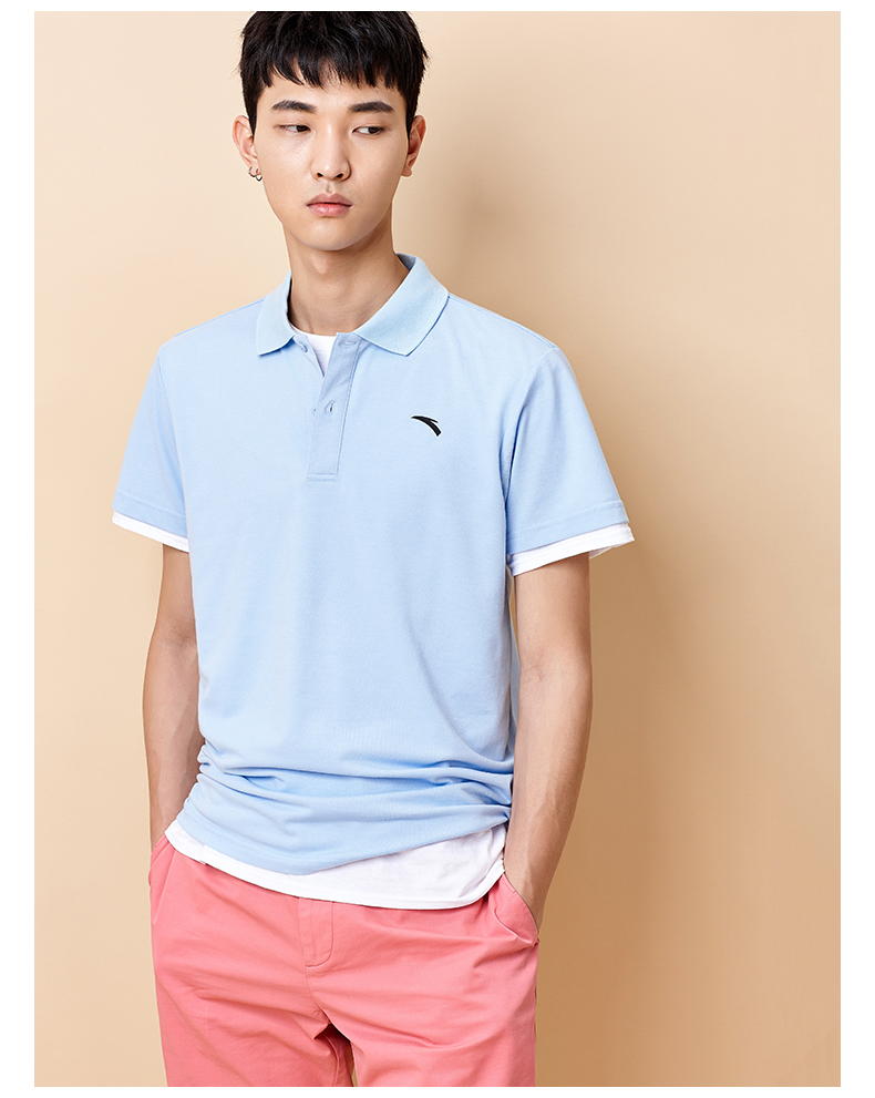 Áo thun nam Anta 2019 hè mới chính thức màu rắn dệt kim ve áo POLO áo sơ mi nam tay ngắn - Áo polo thể thao áo polo thể thao nam