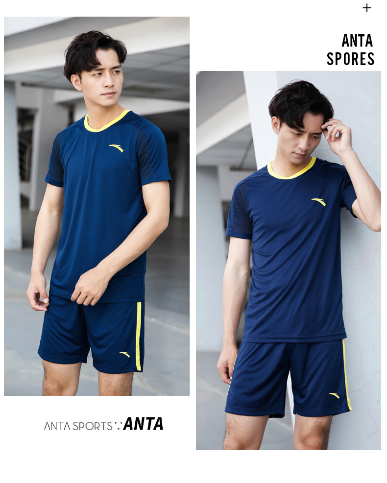 Bộ đồ thể thao Anta nam mùa hè 2019 quần short ngắn tay giản dị nhanh khô quần thể dục chạy bộ quần áo phù hợp với áo hai dây - Thể thao sau bộ quần áo adidas nam