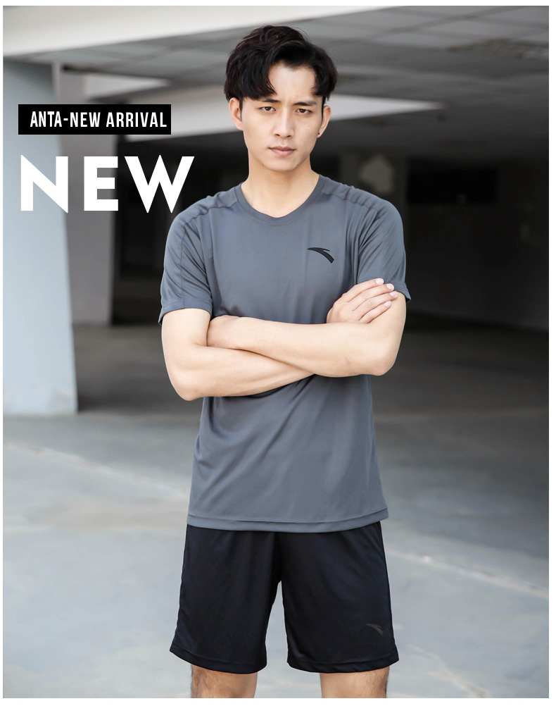 Bộ đồ thể thao Anta nam mùa hè 2019 quần short ngắn tay giản dị nhanh khô quần thể dục chạy bộ quần áo phù hợp với áo hai dây - Thể thao sau bộ quần áo adidas nam
