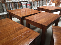 Old elm dining table full solid wood dining table and chair old elm furniture antique furniture Korean furniture solid wood dining table combination