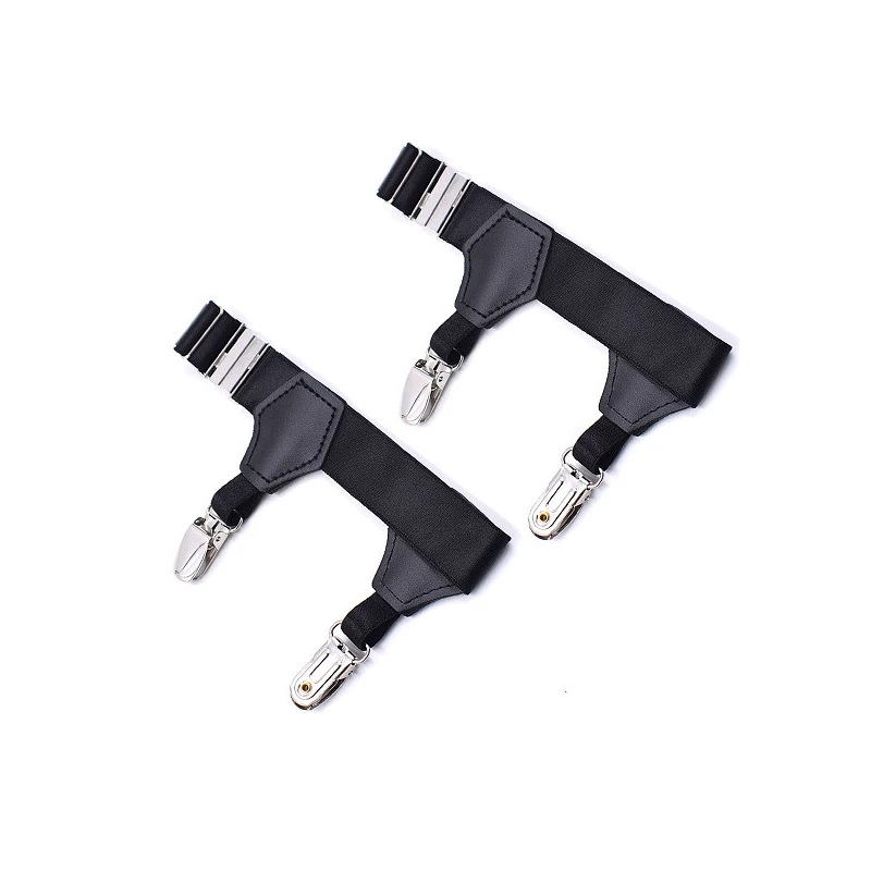 THEYLIVE Men's cotton sock clips, garter belt suit formal accessories, double-ended duckbill buckle cotton sock clips, 1 pair