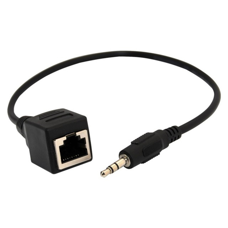 3 5mm Male Jack Audio Cable to RJ45 Socket Ethernet Adapter