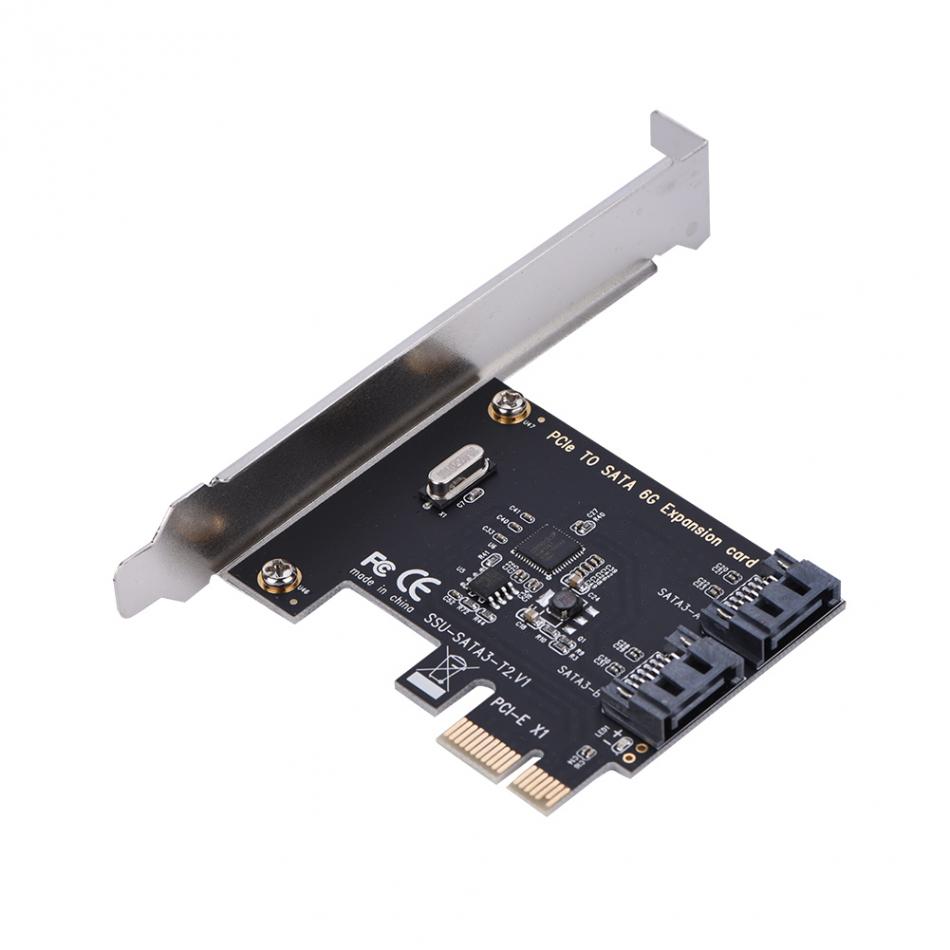 2 Ports 6Gbps PCI-E PCI Express to SATA 3 0 Extension Card